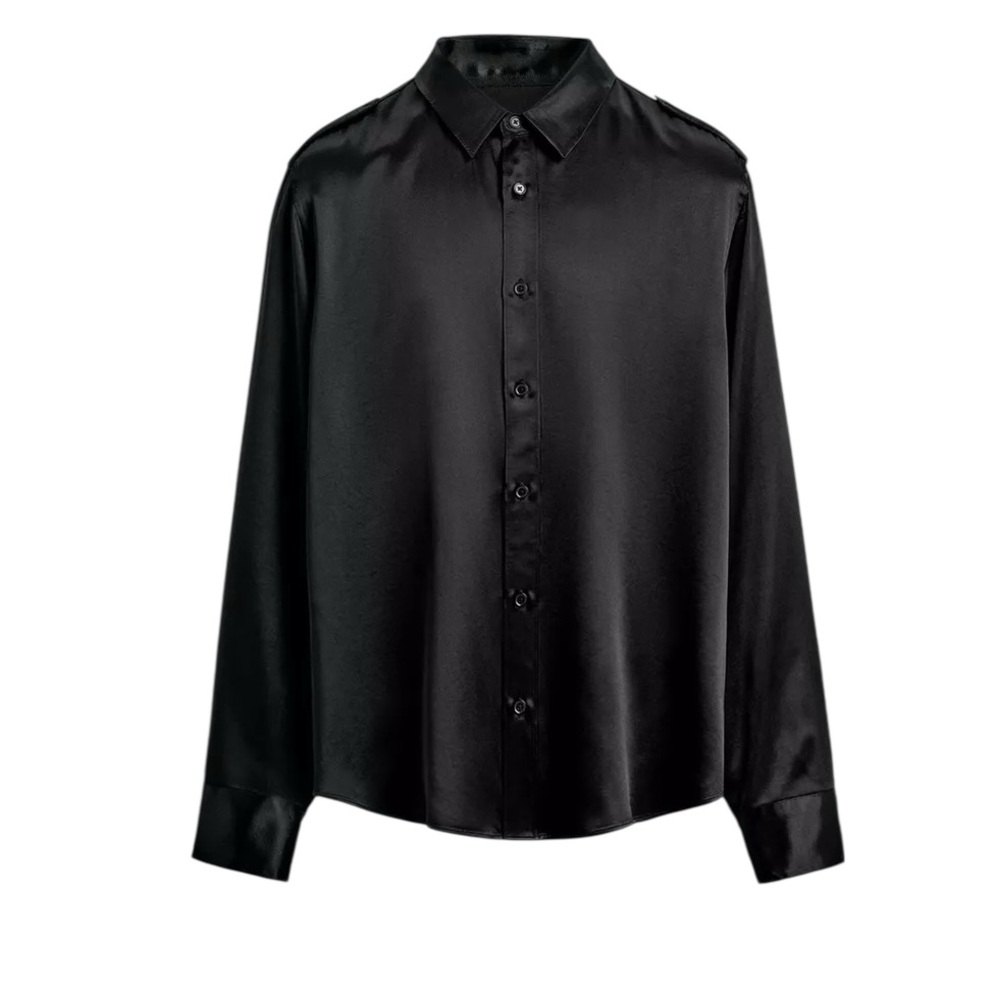 RELAXED FIT SATIN EFFECT SHIRT